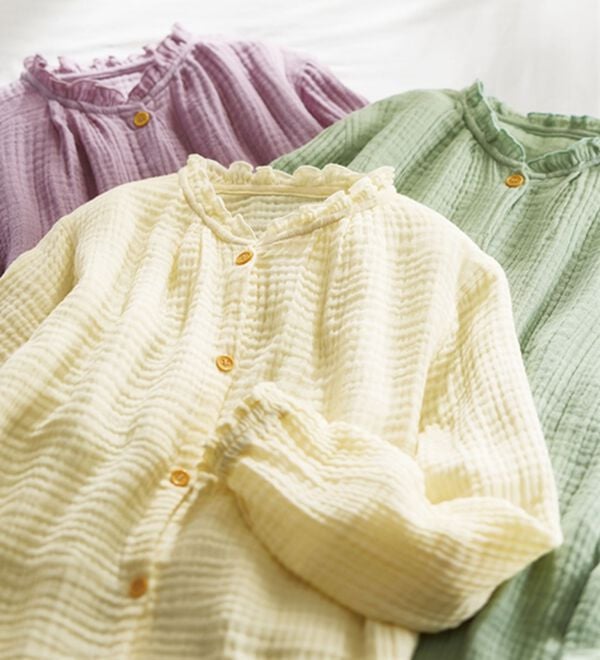 「オーガニックコットン３重ガーゼパジャマ（パジャマ・ルームウェア）」｜詳細画像