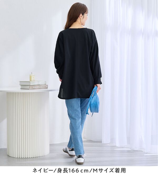 alotta（アロッタ）の「【接触冷感】高見え叶う！裾ラウンドＴシャツチュニック（チュニック）」｜詳細画像