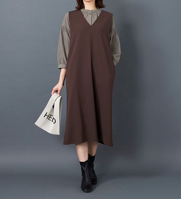 BELLUNA（ベルーナ）の「ビンテージ素材シャーリング使いブラウス（チュニック）」｜詳細画像