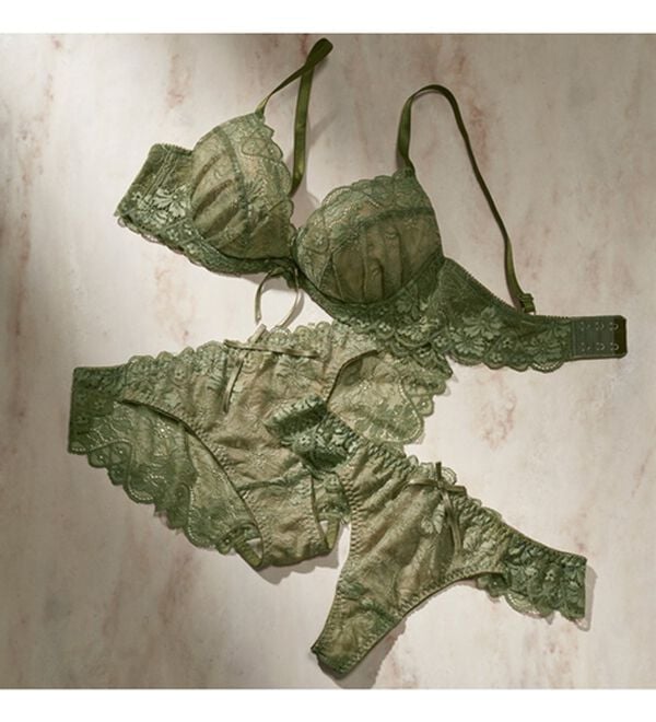 YU'NOW（ユナウ）の「【３点セット】ヌーディーレースブラ＆ショーツ＆Ｔバック（ブラジャー＆ショーツセット）」｜詳細画像