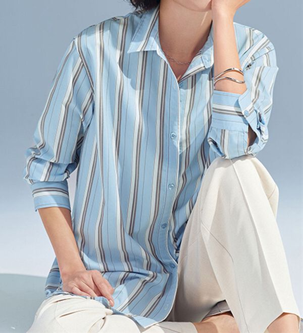 BELLUNA（ベルーナ）の「＜ＳＯＬＯＴＥＸ（Ｒ）＞ストレッチビッグシャツ（シャツ）」｜詳細画像