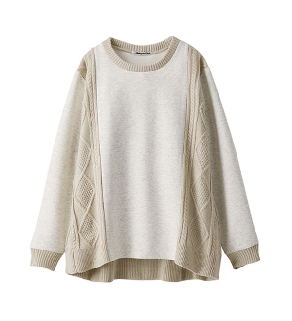 最終★美品✨️バーバリーブルーレーベル♡ケーブル編みニット♡ドッキングOP ケーブル柄ニット切替プルオーバー - ベルーナ【公式】