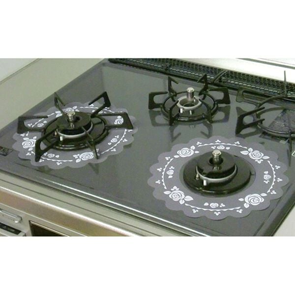 「ＩＨ／ガスマット　ローズ柄　２枚組（その他キッチン用品）」｜詳細画像