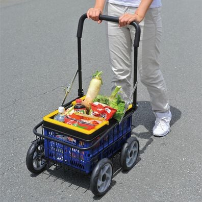 「カゴ付便利なキャリーカート（その他日用品・趣味雑貨）」