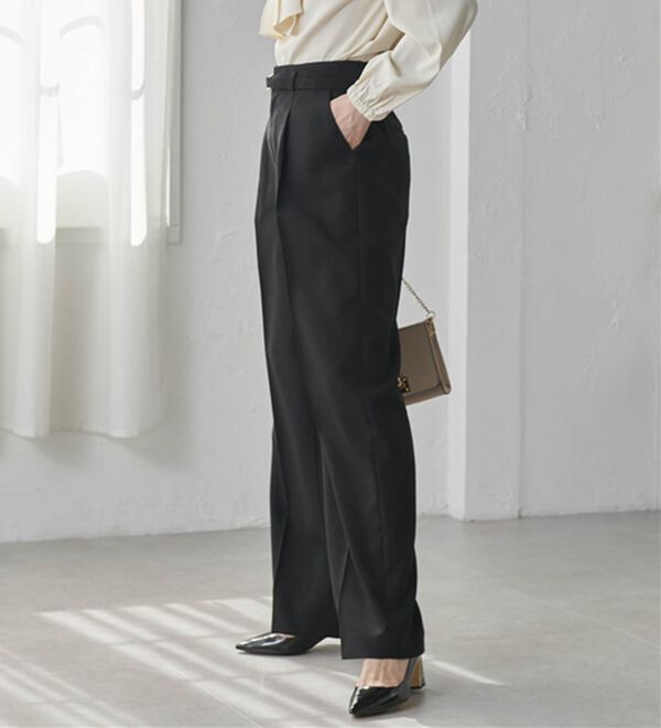 RANAN（ラナン）の「洗える！ベルト付ワイドパンツ（ワイドパンツ・ガウチョ）」｜詳細画像