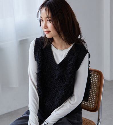 RANAN（ラナン）の「ループフリンジニットベスト（ベスト）」