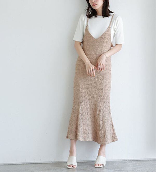 Pierrot（ピエロ）の「【洗濯機で洗える】多機能ニット５分袖トップス（ニット・セーター）」｜詳細画像