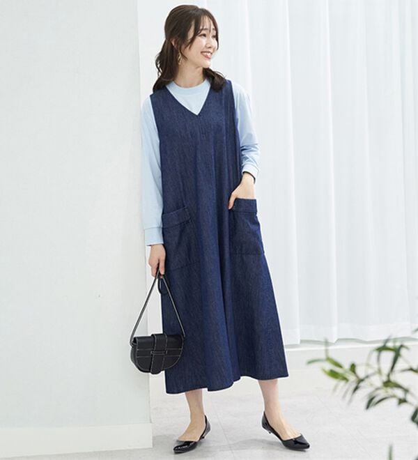 BELLUNA（ベルーナ）の「【汗ジミ対策◎】＜エアリーアイスコットン＞オーバーサイズＴシャツ【選べる袖丈】（カットソー）」｜詳細画像