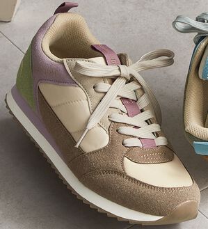 ルフラン（ルフラン）の「ノルディックライト配色レースアップスニーカー（スニーカー）」｜オーク／ベージュ
