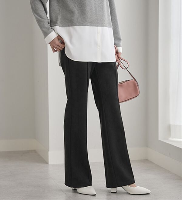 BELLUNA（ベルーナ）の「ストレッチスエード調美脚パンツ（フルレングスパンツ）」｜詳細画像