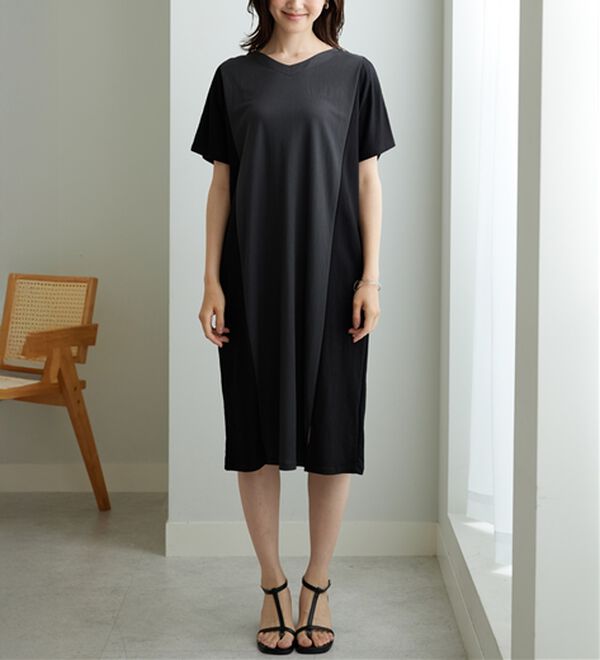 BELLUNA（ベルーナ）の「細見えを叶える！配色切替ワンピース（その他ワンピース）」｜詳細画像