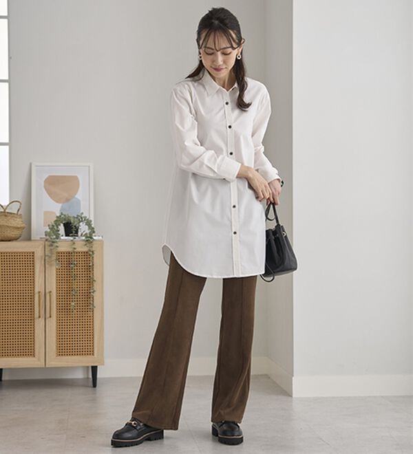 BELLUNA（ベルーナ）の「ストレッチスエード調美脚パンツ（フルレングスパンツ）」｜詳細画像