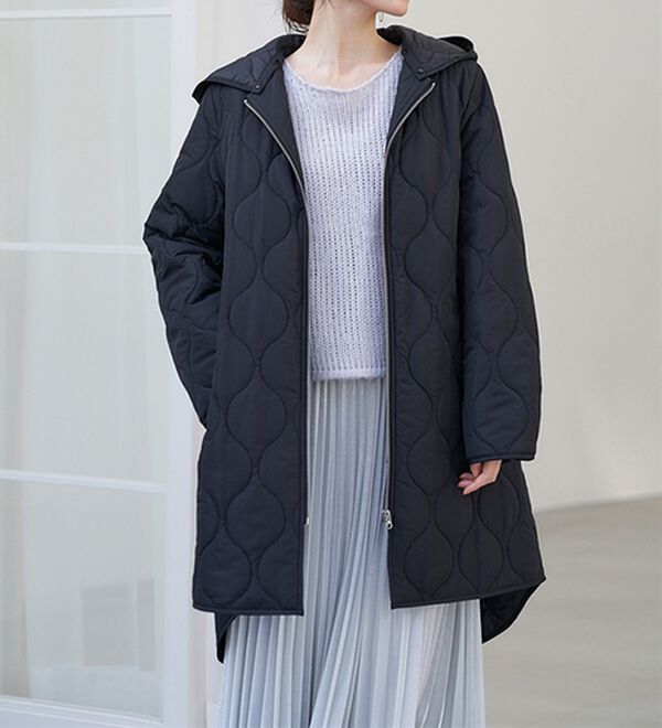 RANAN（ラナン）の「３ｗａｙキルティングロングコート（ロングコート）」｜ブラック