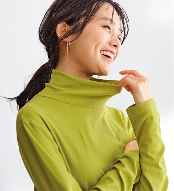 BELLUNA（ベルーナ）の「素肌想いの綿１００％シアープルオーバー（カットソー）」｜詳細画像