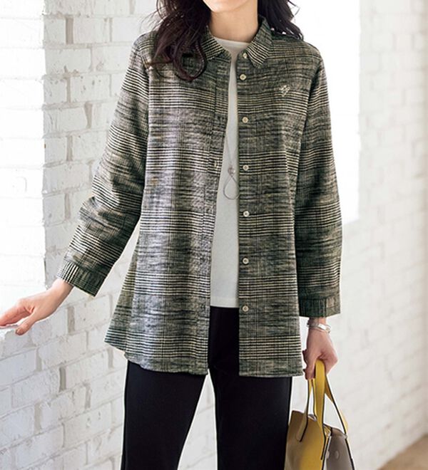 ルフラン（ルフラン）の「【３色組】スラブ素材モノトーンオーバーブラウス（シャツ）」｜詳細画像