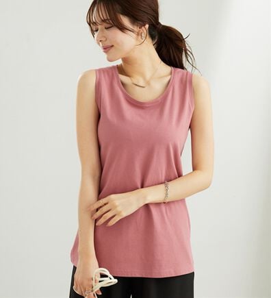 BELLUNA（ベルーナ）の「ヒンヤリ！綿１００％サマ見えタンクトップ（タンクトップ・キャミソール）」