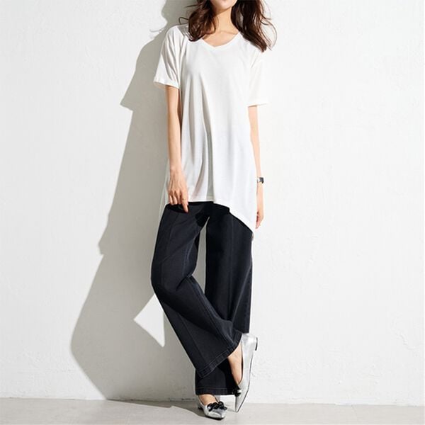 RANAN（ラナン）の「ひんやり！レディゆるシルエットＴシャツ（カットソー）」｜詳細画像