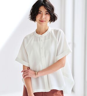 BELLUNA（ベルーナ）の「華奢見せ！麻調素材ラグラン切替ブラウス（ブラウス）」｜詳細画像