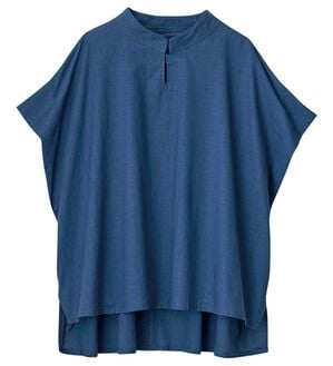 ルフラン（ルフラン）の「＜マジックスリム＞二の腕ほっそり見せブラウス（ブラウス）」｜ブルー