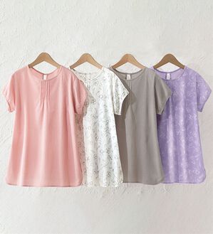 LAVIENNE（ラヴィエンヌ）の「【４色組】１枚でも透けにくい楊柳インナー（肌着・インナーウェア）」｜4色組