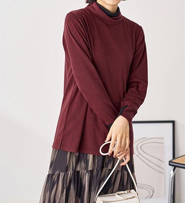 BELLUNA（ベルーナ）の「しっとり素材配色デザインプルオーバー（カットソー）」｜詳細画像