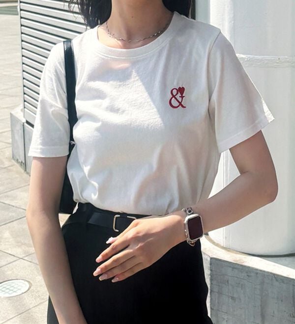 GeeRA（ジーラ）の「アンドハート刺しゅうＴシャツ（Tシャツ）」｜詳細画像