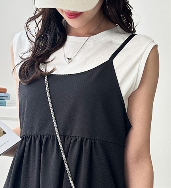 GeeRA（ジーラ）の「サッカー素材バックリボンキャミワンピース（その他ワンピース）」｜詳細画像