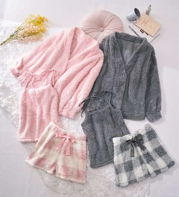 YU'NOW（ユナウ）の「モールニット風ルームウェア３点セット（パジャマ・ルームウェア）」｜詳細画像