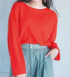 RANAN（ラナン）の「配色使いニットソープルオーバー（カットソー）」｜詳細画像