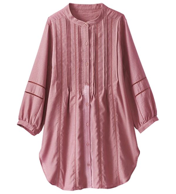 BELLUNA（ベルーナ）の「機能付リネン混ピンタック使いシャツチュニック（チュニック）」｜詳細画像