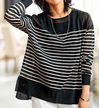 BELLUNA（ベルーナ）の「サラッと爽快！シアー素材ゆったりアンサンブル（アンサンブル）」