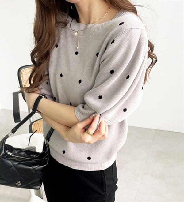 GeeRA（ジーラ）の「ドット柄ジャガードトップス（ニット・セーター）」｜詳細画像