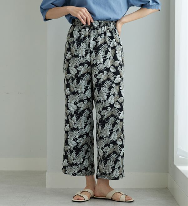 BELLUNA（ベルーナ）の「ヒンヤリ冷感！プリントワイドパンツ（ワイドパンツ・ガウチョ）」｜詳細画像