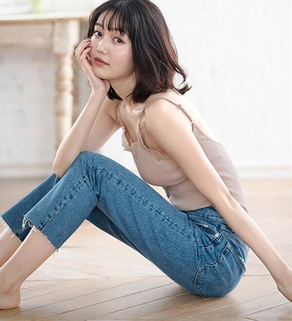 YU'NOW（ユナウ）の「カップ付ランダムリブバックオープンキャミ（ブラトップ・カップ付きインナー）」｜ダスティピンク