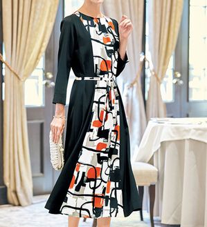 VINNO（ヴィノ）の「シェーディングプリントワンピース（プリントワンピース）」｜詳細画像