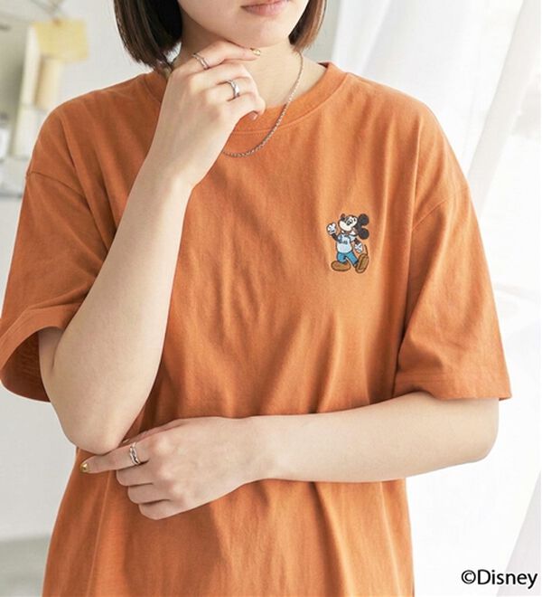 BELLUNA（ベルーナ）の「＜Disney＞【ミッキー】胸元刺しゅうボックスシルエットTシャツ（Tシャツ）」｜詳細画像
