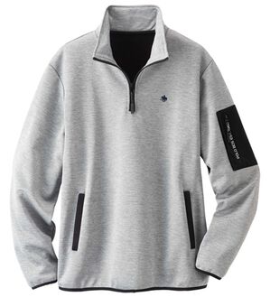 「＜ポロ・ビーシーエス＞裏フリースハーフジップトレーナー（メンズトレーナー）」｜杢アイボリー