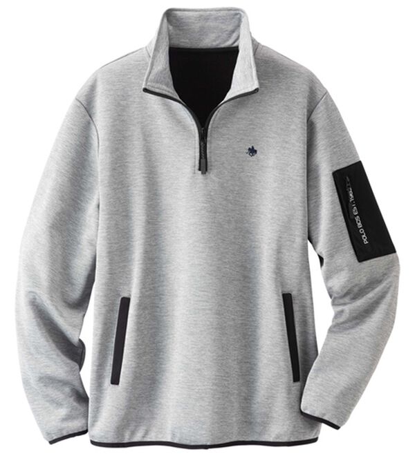 「＜ポロ・ビーシーエス＞裏フリースハーフジップトレーナー（メンズトレーナー）」｜杢アイボリー