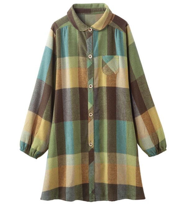 「【３枚組】家事もらく！ほっこりビックチェックシャツ（チュニック）」｜詳細画像