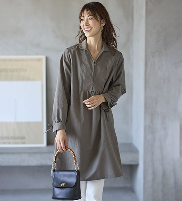 BELLUNA（ベルーナ）の「ナチュラルを楽しむナイロン素材チュニックワンピース（チュニックワンピース）」｜詳細画像