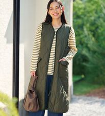 BELLUNA（ベルーナ）の「＜＆ｃｏｃｏｃｈｉ＞中わたロングキルトベスト（ベスト）」