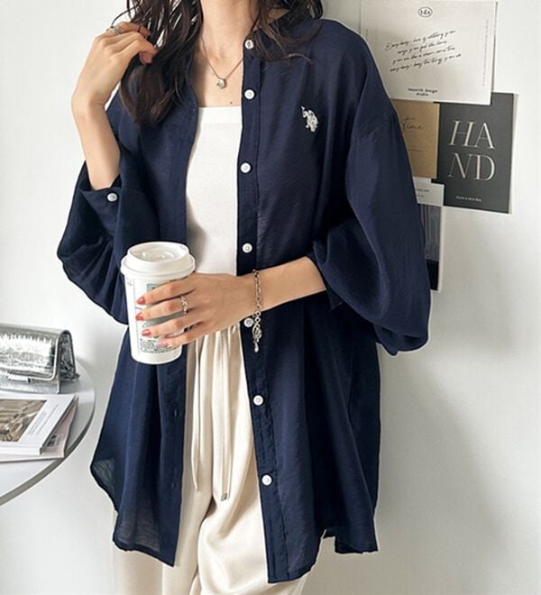 GeeRA（ジーラ）の「【Ｕ．Ｓ．　ＰＯＬＯ　ＡＳＳＮ．】バンドカラーシアーシャツ（シャツ）」｜詳細画像