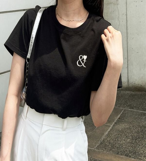 GeeRA（ジーラ）の「アンドハート刺しゅうＴシャツ（Tシャツ）」｜詳細画像