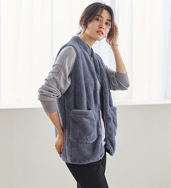 LAVIENNE（ラヴィエンヌ）の「ふわふわ暖かフリースベスト（ベスト）」｜詳細画像