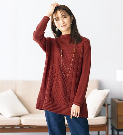 ルフラン（ルフラン）の「＜ｆｕ－ｕ＞ウール１００％モックネックニット（ニット・セーター）」