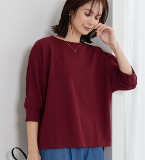 BELLUNA（ベルーナ）の「リブ切替ドルマンデザインプルオーバー（カットソー）」｜ボルドー