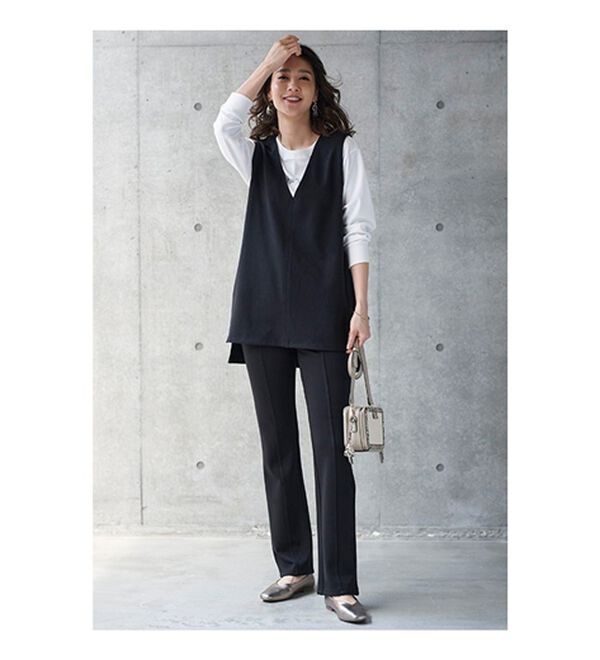 BELLUNA（ベルーナ）の「日本製ウール入りポンチＶネックベスト（ベスト）」｜詳細画像