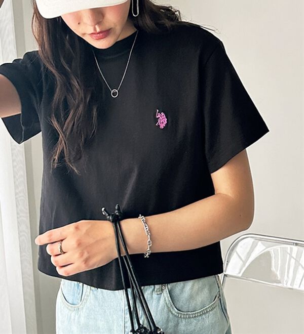 GeeRA（ジーラ）の「【Ｕ．Ｓ．　ＰＯＬＯ　ＡＳＳＮ．】ショート丈Ｔシャツ（Tシャツ）」｜詳細画像