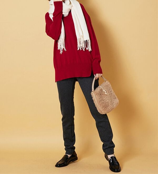 BELLUNA（ベルーナ）の「裏ベロアストレッチ素材レギンスパンツ（フルレングスパンツ）」｜詳細画像