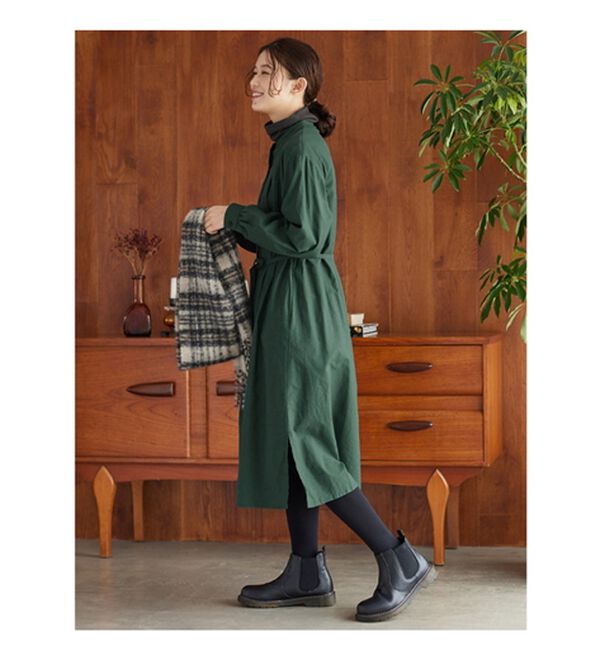 Viola e Viola（ヴィオラ エ ヴィオラ）の「【リンネルコラボ】起毛綿シャツワンピース（シャツワンピース）」｜詳細画像